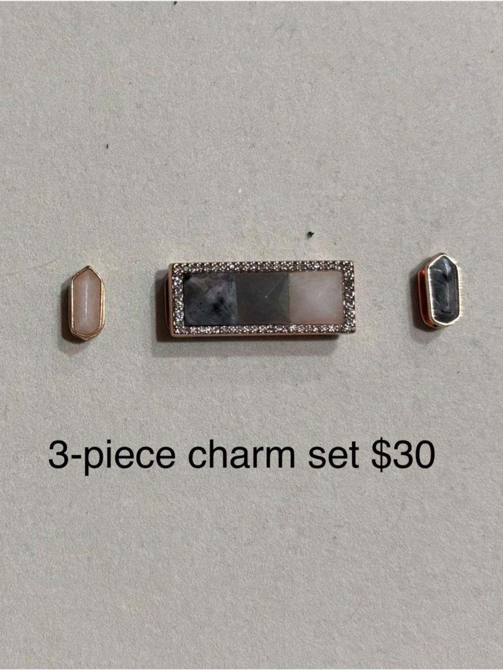 KEEP Collective 3-Piece Charm Set in Pink, Gray and Black